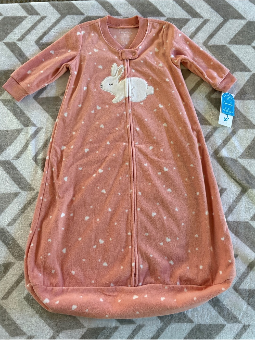 Carter’s New with Tags Girl’s Fleece Bunny Sleep Bag Size 6-9 Month